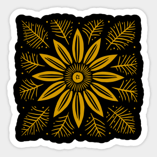 Lino Cut Flower Sticker